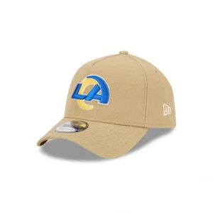 Caps* Los Angeles Rams Logo Essentials Khaki 9FORTY AFrame Snapback Hat - KTGCaps - Baseball caps for various teams, purchased online at a discount