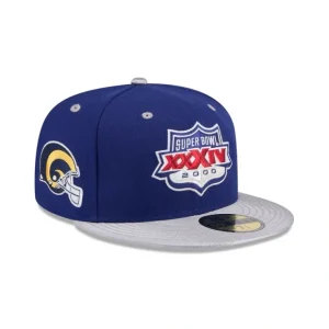 Caps* Los Angeles Rams Super Bowl Side Patch 59FIFTY Fitted Hat - KTGCaps - Baseball caps for various teams, purchased online at a discount