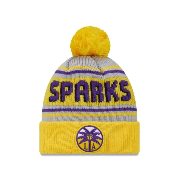 Caps* Los Angeles Sparks 2024 Team Pom Knit Hat - KTGCaps - Baseball caps for various teams, purchased online at a discount