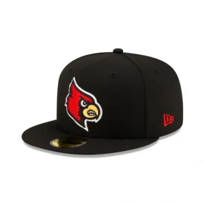 Caps* Louisville Cardinals Black 59FIFTY Fitted Hat - KTGCaps - Baseball caps for various teams, purchased online at a discount