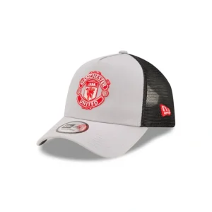 Caps* Manchester United Seasonal Gray 9FORTY AFrame Trucker Hat - KTGCaps - Baseball caps for various teams, purchased online at a discount
