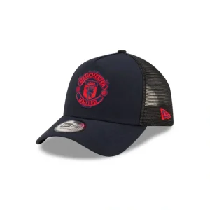 Caps* Manchester United Seasonal Navy 9FORTY AFrame Trucker Hat - KTGCaps - Baseball caps for various teams, purchased online at a discount