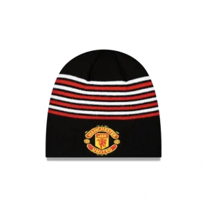Caps* Manchester United Stripe Black Knit Beanie Hat - KTGCaps - Baseball caps for various teams, purchased online at a discount