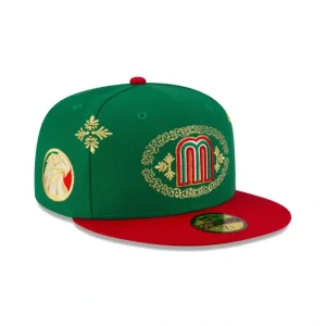 Caps* Mexico Baseball Green Charro 59FIFTY Fitted Hat - KTGCaps - Baseball caps for various teams, purchased online at a discount