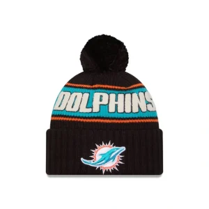 Caps* Miami Dolphins 2024 Cold Weather Black Pom Knit Hat - KTGCaps - Baseball caps for various teams, purchased online at a discount