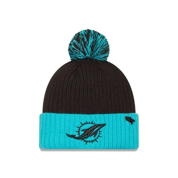 Caps* Miami Dolphins 2024 Inspire Change Pom Knit Hat - KTGCaps - Baseball caps for various teams, purchased online at a discount
