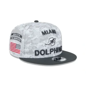Caps* Miami Dolphins 2024 Salute to Service 9FIFTY Snapback Hat - KTGCaps - Baseball caps for various teams, purchased online at a discount