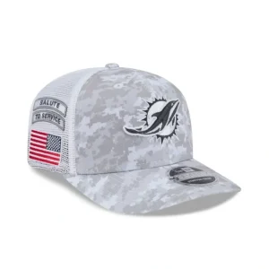 Caps* Miami Dolphins 2024 Salute to Service 9SEVENTY Trucker Hat - KTGCaps - Baseball caps for various teams, purchased online at a discount