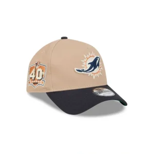 Caps* Miami Dolphins Beige Khaki 9FORTY AFrame Snapback Hat - KTGCaps - Baseball caps for various teams, purchased online at a discount
