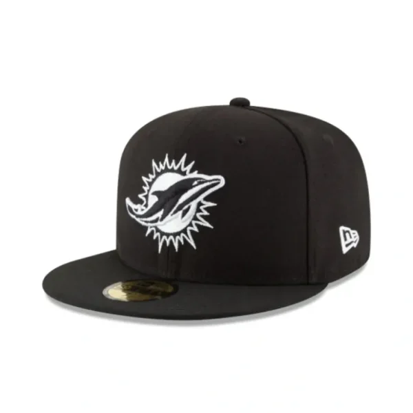 Caps* Miami Dolphins Black amp White 59FIFTY Fitted Hat - KTGCaps - Baseball caps for various teams, purchased online at a discount
