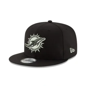 Caps* Miami Dolphins Black and White 9FIFTY Snapback Hat - KTGCaps - Baseball caps for various teams, purchased online at a discount