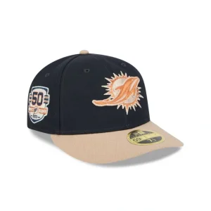 Caps* Miami Dolphins Blue Ivory Low Profile 59FIFTY Fitted Hat - KTGCaps - Baseball caps for various teams, purchased online at a discount