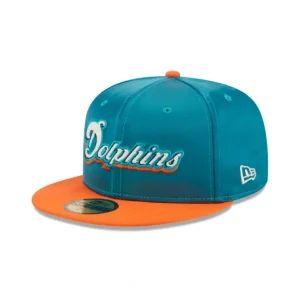 Store Miami Dolphins Satin 59FIFTY Fitted Hat - KTGCaps - Baseball caps for various teams, purchased online at a discount