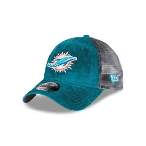 Caps* Miami Dolphins Slick 9TWENTY Trucker Hat - KTGCaps - Baseball caps for various teams, purchased online at a discount
