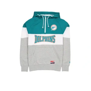 Caps* Miami Dolphins Throwback Color Block Hoodie - KTGCaps - Baseball caps for various teams, purchased online at a discount