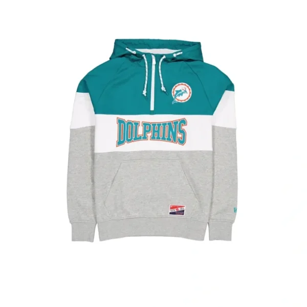Caps* Miami Dolphins Throwback Color Block Hoodie - KTGCaps - Baseball caps for various teams, purchased online at a discount