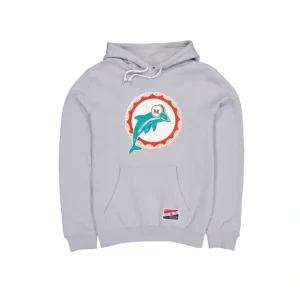 Caps* Miami Dolphins Throwback Gray Hoodie - KTGCaps - Baseball caps for various teams, purchased online at a discount
