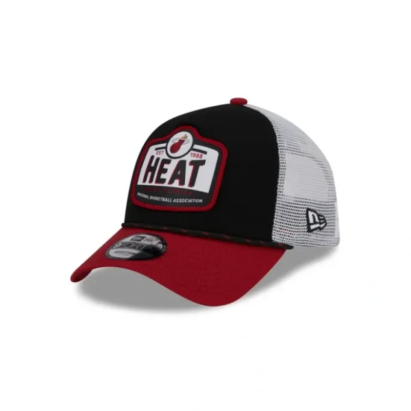 Caps* Miami Heat 2024 Rally Drive 9FORTY AFrame Trucker Hat - KTGCaps - Baseball caps for various teams, purchased online at a discount