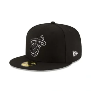 Caps* Miami Heat Black amp White 59FIFTY Fitted Hat - KTGCaps - Baseball caps for various teams, purchased online at a discount