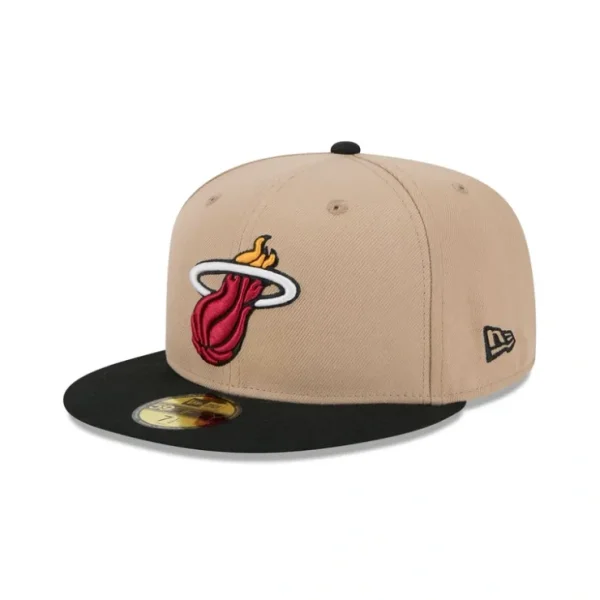 Caps* Miami Heat Camel 59FIFTY Fitted Hat - KTGCaps - Baseball caps for various teams, purchased online at a discount