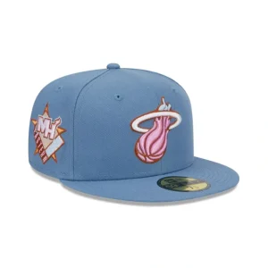 Caps* Miami Heat Color Pack Faded Blue 59FIFTY Fitted Hat - KTGCaps - Baseball caps for various teams, purchased online at a discount