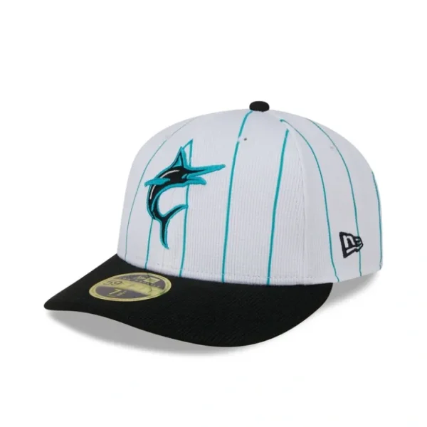 Caps* Miami Marlins 2024 Batting Practice Low Profile 59FIFTY Fitted Hat - KTGCaps - Baseball caps for various teams, purchased online at a discount