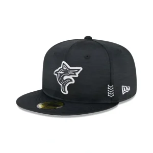 Caps* Miami Marlins 2024 Clubhouse Black 59FIFTY Fitted Hat - KTGCaps - Baseball caps for various teams, purchased online at a discount