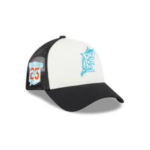 Caps* Miami Marlins Checkered Flag 9FORTY AFrame Trucker Hat - KTGCaps - Baseball caps for various teams, purchased online at a discount