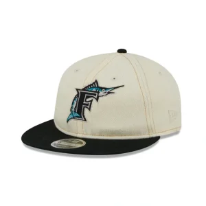 Caps* Miami Marlins Chrome Denim Retro Crown 9FIFTY Adjustable Hat - KTGCaps - Baseball caps for various teams, purchased online at a discount
