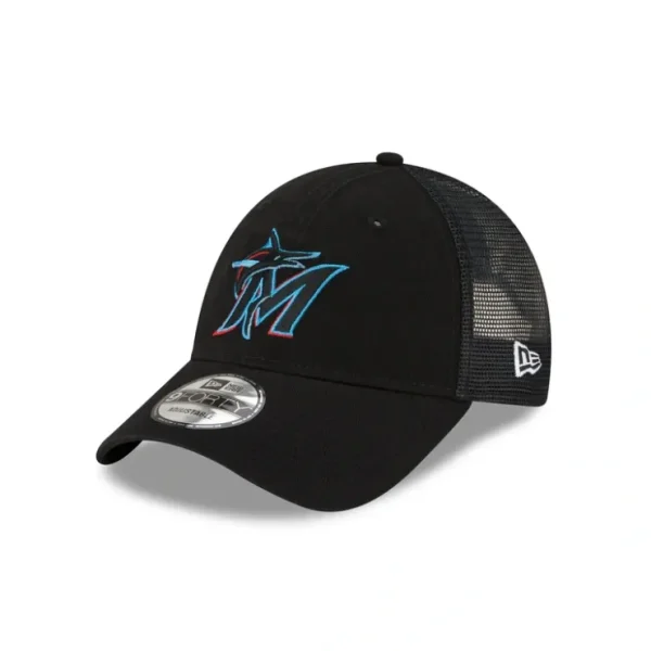 Caps* Miami Marlins 9FORTY Trucker Hat - KTGCaps - Baseball caps for various teams, purchased online at a discount
