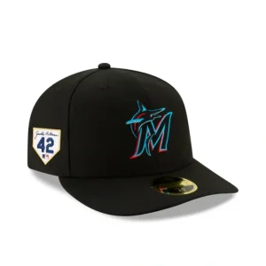 Caps* Miami Marlins Jackie Robinson Day 2024 Low Profile 59FIFTY Fitted Hat - KTGCaps - Baseball caps for various teams, purchased online at a discount