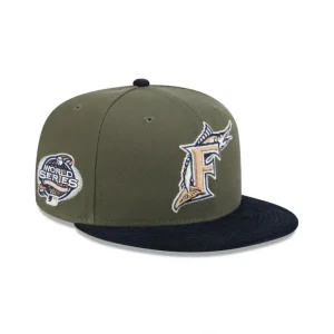 Caps* Miami Marlins Olive Green 59FIFTY Fitted Hat - KTGCaps - Baseball caps for various teams, purchased online at a discount