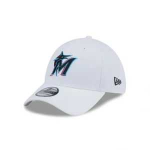 Caps* Miami Marlins Optic White 39THIRTY Stretch Fit Hat - KTGCaps - Baseball caps for various teams, purchased online at a discount