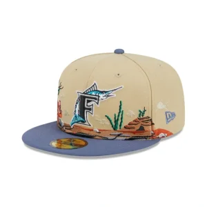 Caps* Miami Marlins Team Landscape 59FIFTY Fitted Hat - KTGCaps - Baseball caps for various teams, purchased online at a discount