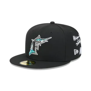Caps* Miami Marlins Team Verbiage 59FIFTY Fitted Hat - KTGCaps - Baseball caps for various teams, purchased online at a discount