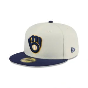 Caps* Milwaukee Brewers Chrome 59FIFTY Fitted Hat - KTGCaps - Baseball caps for various teams, purchased online at a discount