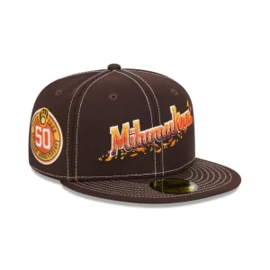 Caps* Milwaukee Brewers Fall Foliage 59FIFTY Fitted Hat - KTGCaps - Baseball caps for various teams, purchased online at a discount