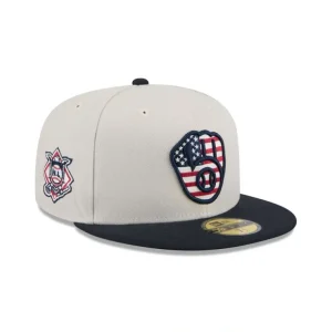 Caps* Milwaukee Brewers Independence Day 2024 59FIFTY Fitted Hat - KTGCaps - Baseball caps for various teams, purchased online at a discount