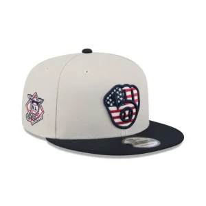 Caps* Milwaukee Brewers Independence Day 2024 9FIFTY Snapback Hat - KTGCaps - Baseball caps for various teams, purchased online at a discount