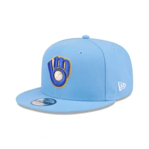 Caps* Milwaukee Brewers Sky Blue 9FIFTY Snapback Hat - KTGCaps - Baseball caps for various teams, purchased online at a discount