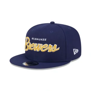 Caps* Milwaukee Brewers Wordmark 9FIFTY Snapback Hat - KTGCaps - Baseball caps for various teams, purchased online at a discount