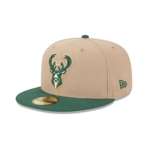 Caps* Milwaukee Bucks Camel 59FIFTY Fitted Hat - KTGCaps - Baseball caps for various teams, purchased online at a discount