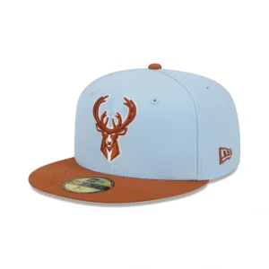 Caps* Milwaukee Bucks Color Pack Glacial Blue 59FIFTY Fitted Hat - KTGCaps - Baseball caps for various teams, purchased online at a discount
