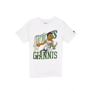 Caps* Milwaukee Bucks Giannis Antetokounmpo Caricature TShirt - KTGCaps - Baseball caps for various teams, purchased online at a discount