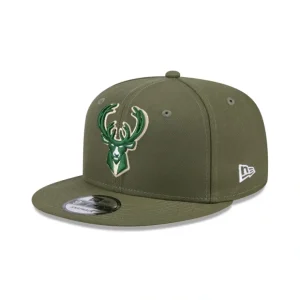 Caps* Milwaukee Bucks Olive 9FIFTY Snapback Hat - KTGCaps - Baseball caps for various teams, purchased online at a discount