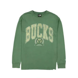 Caps* Milwaukee Bucks Oversized Essentials Long Sleeve TShirt - KTGCaps - Baseball caps for various teams, purchased online at a discount