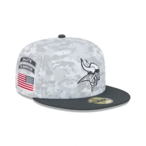 Caps* Minnesota Vikings 2024 Salute to Service 59FIFTY Fitted Hat - KTGCaps - Baseball caps for various teams, purchased online at a discount