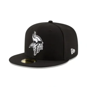 Caps* Minnesota Vikings Black amp White 59FIFTY Fitted Hat - KTGCaps - Baseball caps for various teams, purchased online at a discount