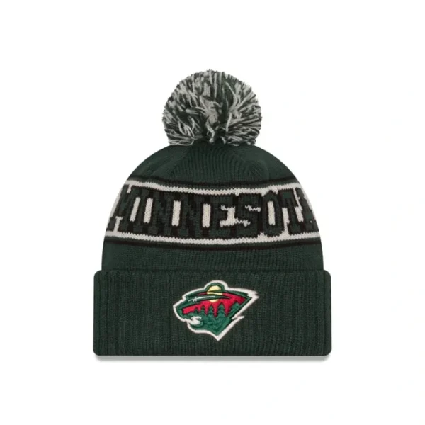 Caps* Minnesota Wild Retro Pom Knit Hat - KTGCaps - Baseball caps for various teams, purchased online at a discount