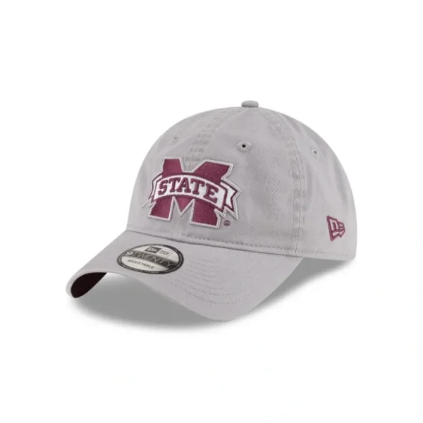 Caps* Mississippi State Bulldogs Gray 9TWENTY Adjustable Hat - KTGCaps - Baseball caps for various teams, purchased online at a discount